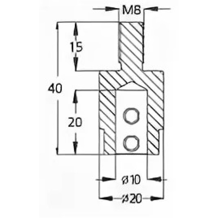 Патрон присадочный правый для VITAP. BUSSELATO. OMPEX D20 L47 WPW TM10102R