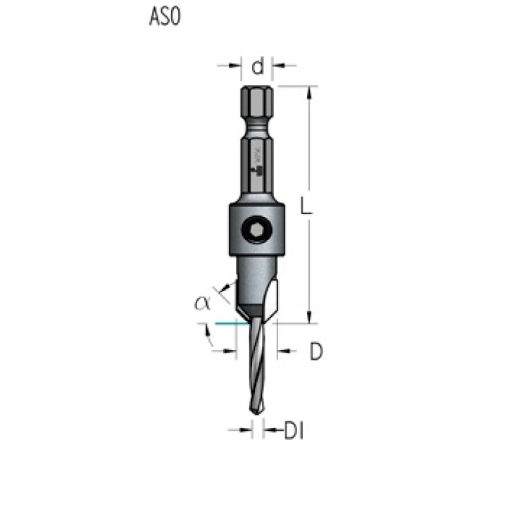 Зенковка оправка коническая D12 сверло 5 плавная спираль хвостовик HEX1/4 WPW AF05004D