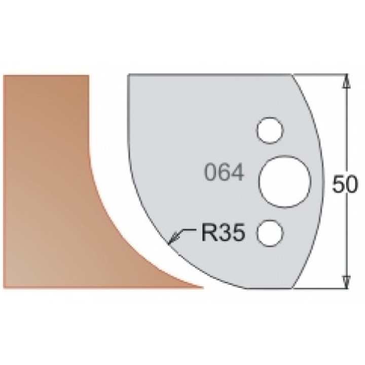 Нож Dimar МУЛЬТИСИСТЕМА HSS полугалтель R35 50x20x4 3306450