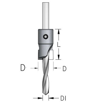 Зенковка прямая D16 со сверлом 8 плавная спираль D WPW AC48020D