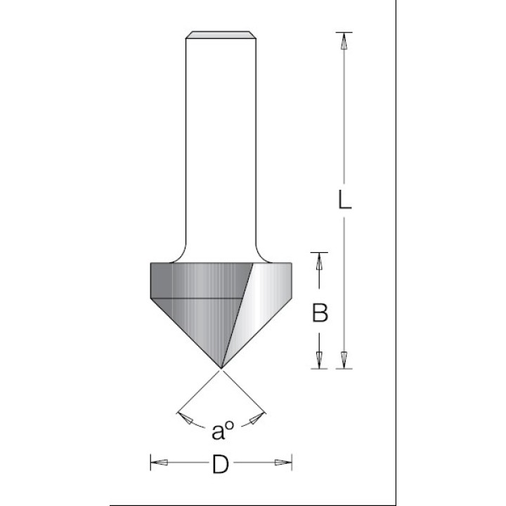 Фреза V паз 90 гр. D16x12,7 L51 хвостовик 12 Dimar 1050139