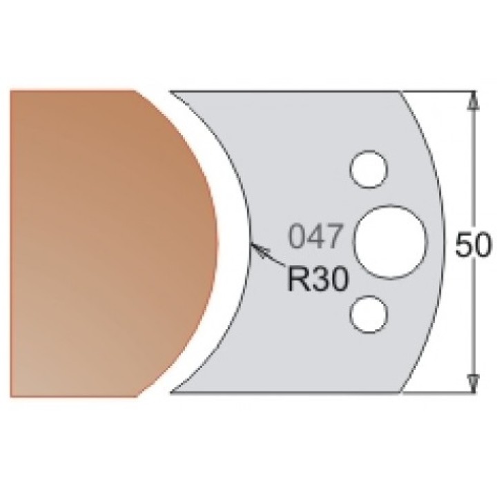 Нож Dimar МУЛЬТИСИСТЕМА HSS радиус R30 50x20x4 3304750