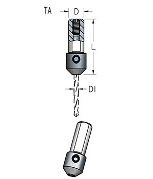 Оправка переходник для сверла 4мм в присадочный патрон D10 L38 WPW TA10040