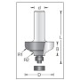 Фреза фаска ампир R D34,9x17,5 L66 подшипник, хвостовик 12 Dimar 1350019