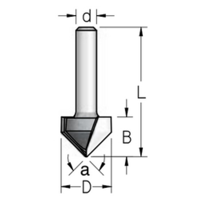 Фреза паз V 130 градусов D31.8 B12 хвостовик 6 WPW V130323