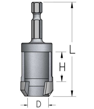 Сверло для изготовления пробок D16 хвостовик HEX1/4 WPW MNS1604