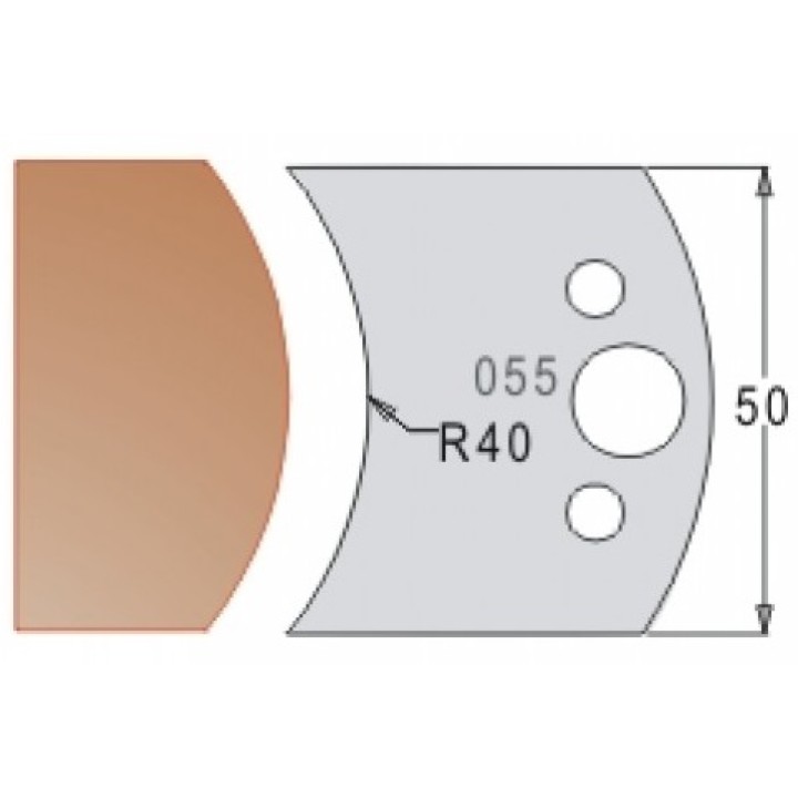 Нож Dimar МУЛЬТИСИСТЕМА HSS радиус R40 50x20x4 3305550