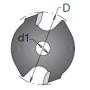 Фреза дисковая Z2 торцевой паз 2,5x12 мм D40 посадка 6,35 для оправки Dimar 1083030