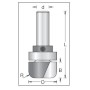 Фреза плоское дно по шаблону D12,7x12,7 L54 подшипник, хвостовик 6 Dimar 1062623