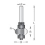 Фреза фаска полдиаметра R5 D22,7x10 L61 2 подшипника, хвостовик 6 Dimar 1622053