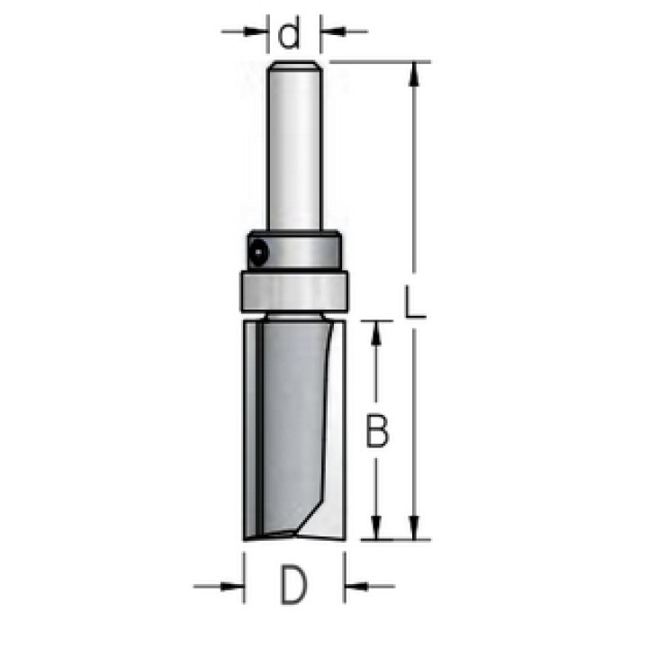 Фреза обгонная нижний подшипник Z2 D9.5 B13 хвостовик 8wp WP HF22095