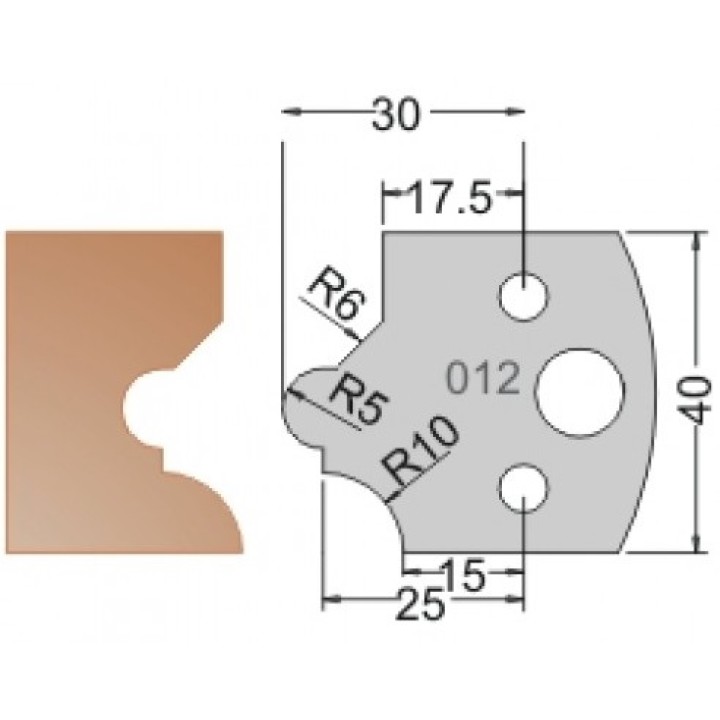 Нож Dimar МУЛЬТИСИСТЕМА HSS галтель R5 и фаска барокко 40x20x4 3301240