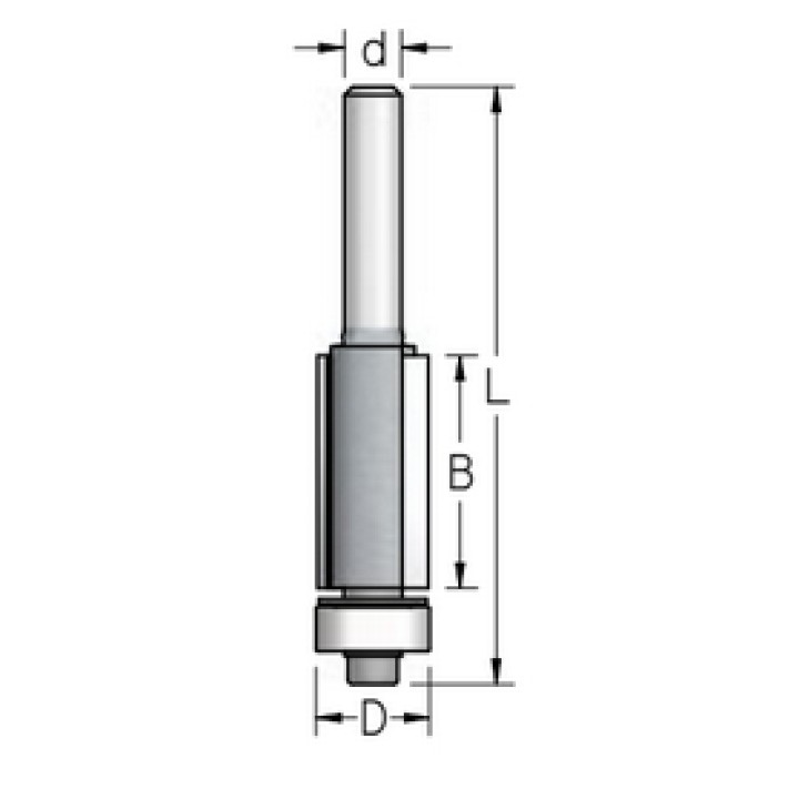 Фреза D9.5 B13 Z2 обгонная нижний подшипник хвостовик 6 WPW F220953