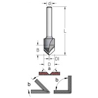 Фреза паз V 135 гр. для гибки Alucobond D18 B15.5 хвостовик 6 WPW VE13503