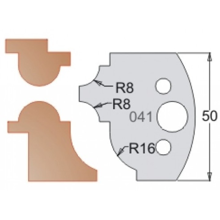 Нож Dimar МУЛЬТИСИСТЕМА HSS мультипрофиль плинтус R8 50x20x4 3304150