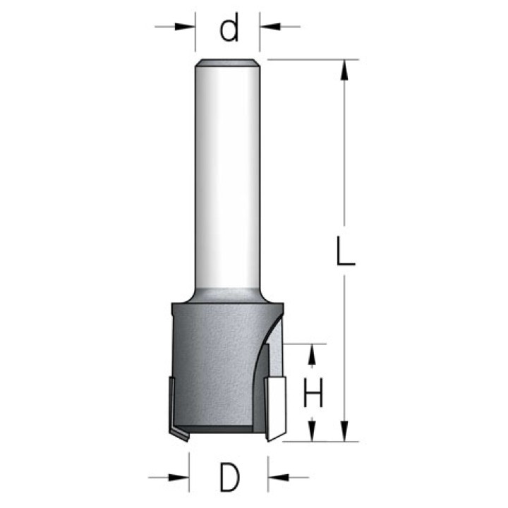 Фреза для прямых пробок D12.7x16 L65 хвостовик 12 WPW MNT1272