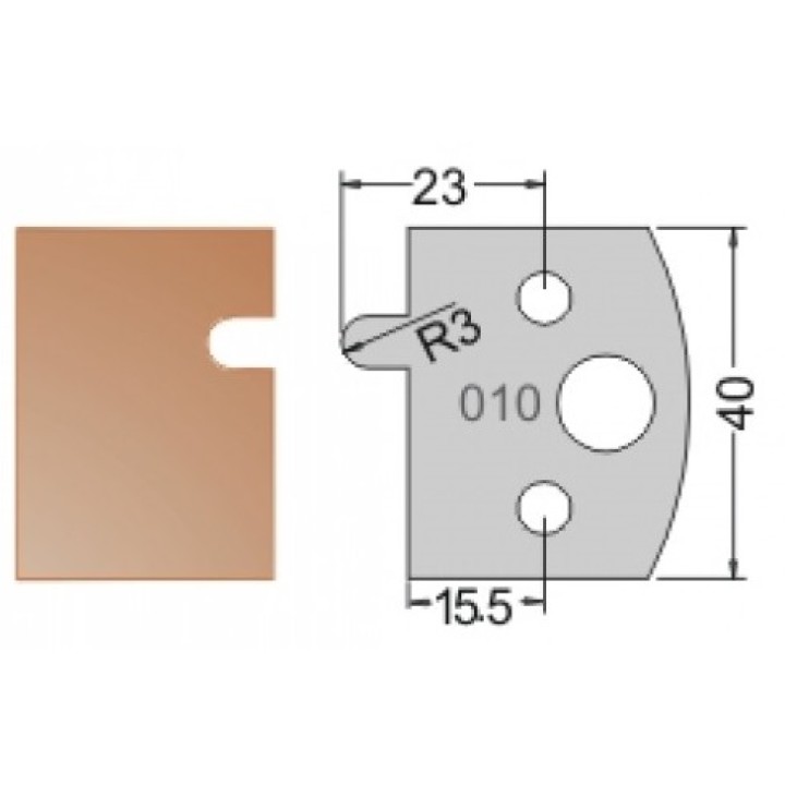 Нож Dimar МУЛЬТИСИСТЕМА HSS галтель R3 и прямой 40x20x4 3301040