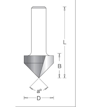 Фреза V паз 90 гр. D12.7x12.7 L55 хвостовик 12 Dimar 1050109