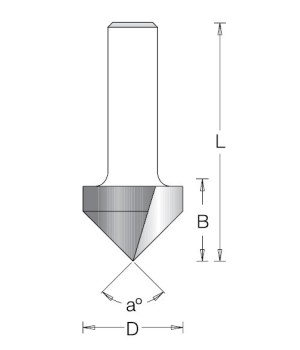 Фреза V паз 90 гр. D9.5x11 L45 хвостовик 8 Dimar 1050015