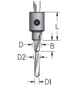 Зенкер со ступечатым сверлом под евровинт 7 мм D10-7-5 регулировка по глубине WPW ACD0700D