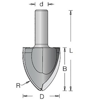 Фреза карниз галтель R60 D46x51 L89 хвостовик 12 MOQ_S Dimar 1060469