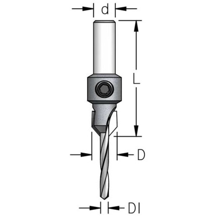 Зенковка оправка коническая для рем набора PL D10 с универсальным сверлом 5 хвостовик 8 WPW AC10505S