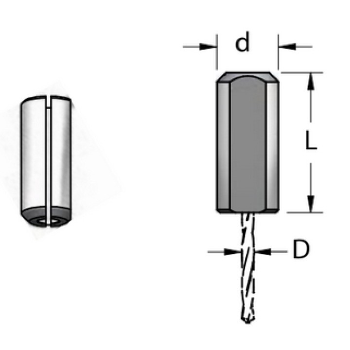 Втулка для сверла 7мм в присадочный патрон D10 L23 WPW TK10070