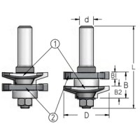 Фреза мебельный фасад кантри D41 B22 подшипник хвостовик 12 WPW RG50002