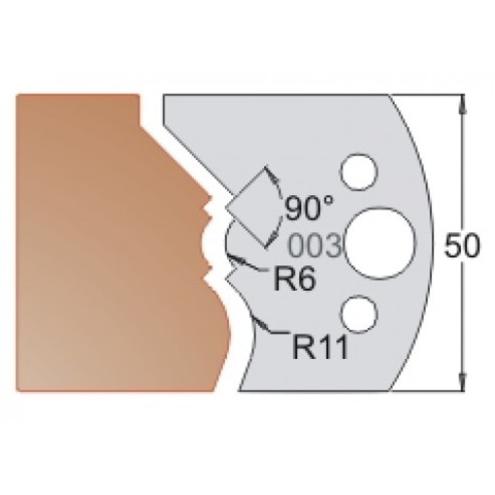 Нож Dimar МУЛЬТИСИСТЕМА HSS плинтус R6;11 50x20x4 3300350