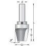 Фреза фаска угол 12 гр по шаблону D28,6x25,4 L77,8 подшипник, хвостовик 12 Dimar 1612249