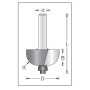 Фреза фаска галтель R1,6 D12,7x12,7 L51 подшипник, хвостовик 12 Dimar 1120029