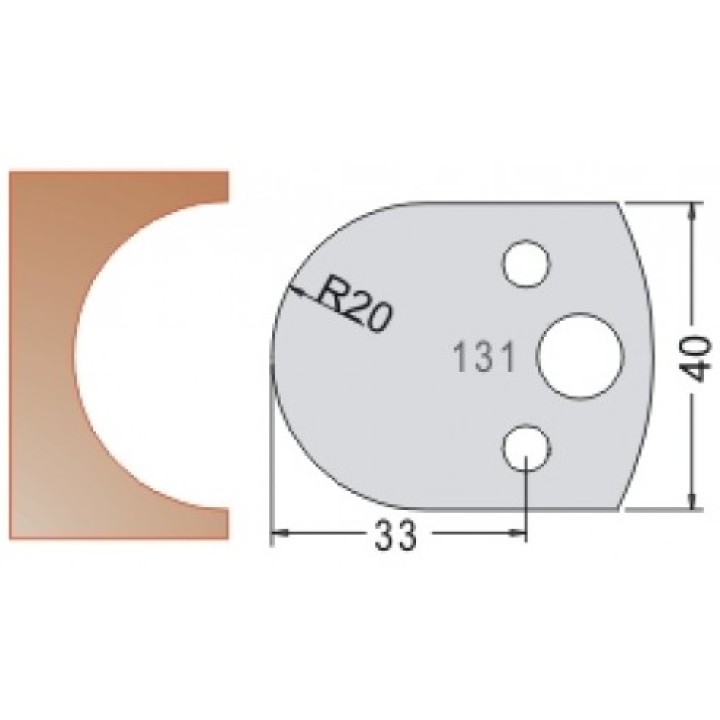 Нож Dimar МУЛЬТИСИСТЕМА HSS полуштап R20 40x20x4 3313140